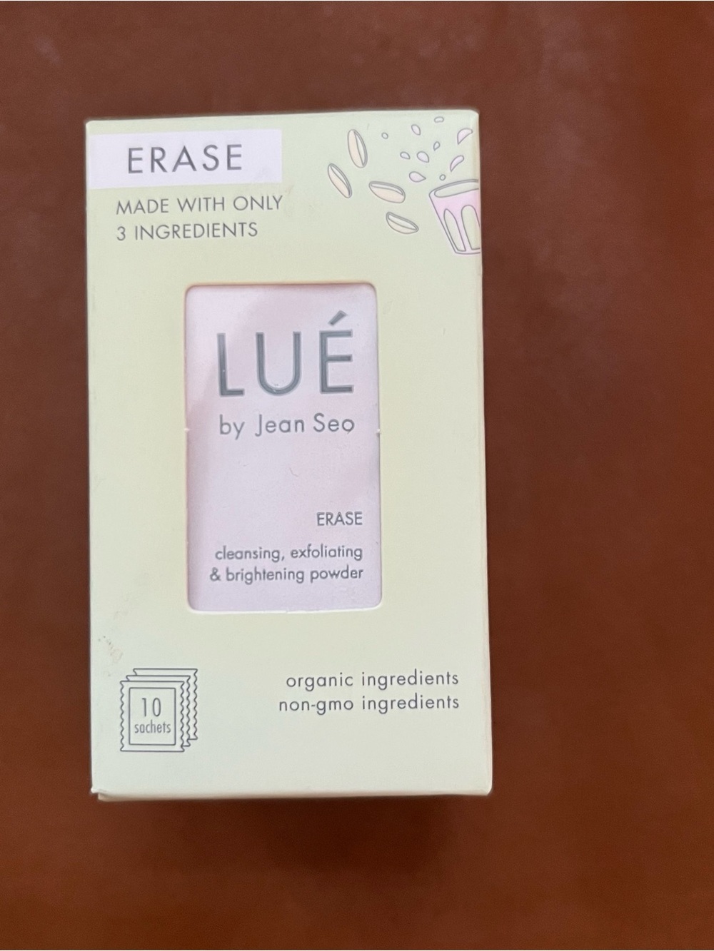 LUÉ by Jean Seo ERASE Cleansing Exfoliating Powder single use sachets Organic